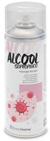 ERRECHOME Alcool Isopropilico Spray, Garantisce Pulizia e Igiene delle Superfici di Ambienti Domestici, Uffici, Hotel, Palestre e Negozi, Bombola Aerosol 400 mL