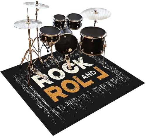 Drum Rug Non-Slip Drum Carpet Electronic Drum Mat Soundproof Drum Blanket Rectangle 160 x 120 cm Drum Piano Carpets Drum Rugs Mats Soundproof Rugs for Home Instrument Practice & Stage Performances