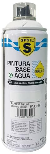 various - Pintura Spray Base Agua 400ml,Ecológica y Sin Olor,Para Muebles,Metal,Plástico y Madera,Colores Duraderos,Cobertura Uniforme - Blanco Brillo,1 unidad