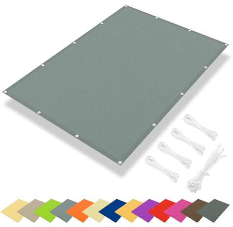 IOAOI Waterproof Sun Shade Sail 2x2M, 95% UV Block Rectangle Awning Canopy, Rectangle Shade Sails Garden Canopy with Free Rope, Square Sun Sail for Outdoor, Patio, Balcony, Pergola-Light Grey