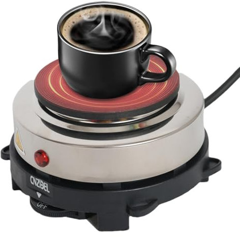 Minifornello | Fornello Portatile 500W con Manici -Mini Fornello Singolo Bruciatore, Riscaldatore Elettrico Per Scaldabagno A Casa Caffè Tè