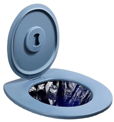 Pesoncarl Bucket Toilet Seat with Lid, 250kg Load Waterproof PVC Camping Toilet Seat with Fixed Slots, Portable Lid for Long Trips Hiking Camping Indoor Outdoor