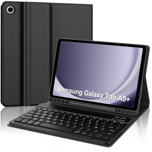 Zoo_huuie Clavier pour Samsung Galaxy Tab A9+, Magnétique Bluetooth Coque Clavier Tablette pour Samsung A9+/ Plus 11 2023 (SM-X210/ X216/ X218) avec Porte-Stylo, Français AZERTY, Noir