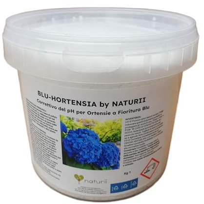 BluHortensia by Naturii Solfato di Alluminio per Ortensie 1 Kg Correttivo del pH del Terreno Intensifica il Colore Blu delle Ortensie e Piante Acidofile Uso Domestico e Professionale