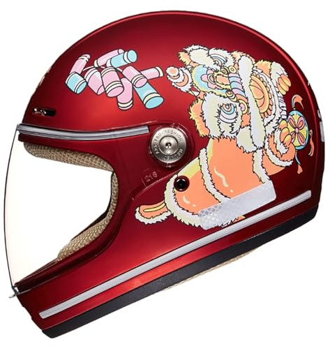 Casco Integrale Da Moto Per Bambini, Casco Da Bici, Scooter E Cruiser Per Bambini Dai 2 Ai 10 Anni, Casco Da Cartone Animato Per Bambini Con Visiera 6,(46-52CM)
