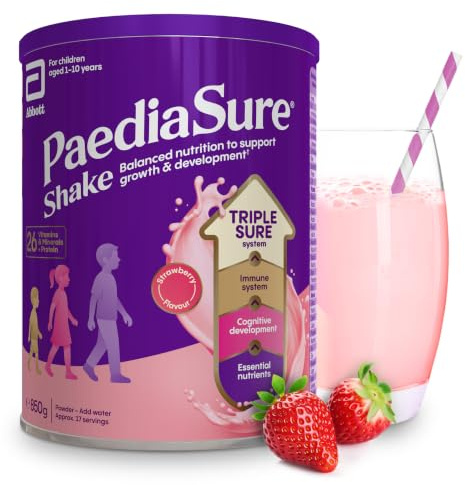 PaediaSure Shake – Strawberry– Multivitamin for Kids – 850g | 26 vitamins & minerals, protein, Vitamin D, supplements healthy growth & development, suitable for ages 1–10