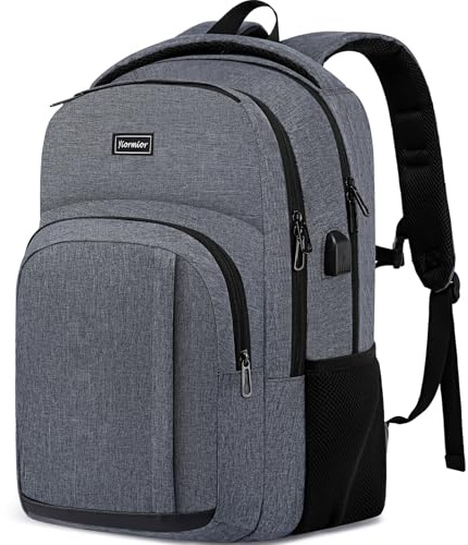 YIORMIOR Ryggsäck herr skolryggsäck för 15,6 tums laptop ryggsäck arbete vattentät business dagryggsäckar pojkar tonåringar med USB-laddningsport