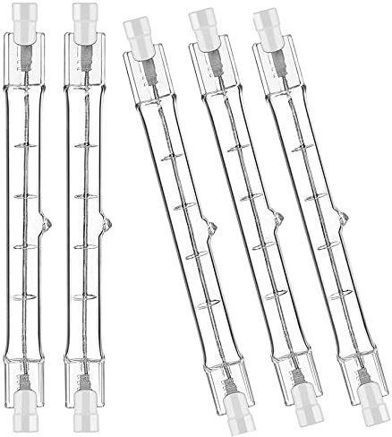 iJiZuo 5 Pezzi Lampadine Alogene R7S 118mm 160W 230V 2600lm, Bianca Calda 2800K, Lampada Alogena Lineare per Plafoniere, Lampade da Lavoro, Lampade di Sicurezza [Classe di efficienza energetica C]