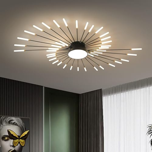 minifair Plafoniera moderna a LED 42+1 teste Lampadari neri semi-incasso Illuminazione a soffitto per camera da letto Soggiorno Cucina Sala da pranzo Ristorante