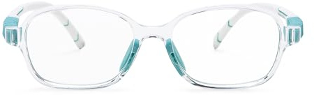 Intellilens Kids Round Computer Glasses for Eye Protection | No Power, Anti Glare & Blue Light Filter Glasses | Blue Cut Lenses for Boys Girls, white, Small