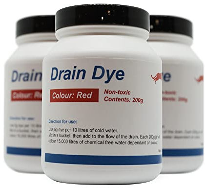 Colorant traceur pour détection de fuite 200 gr - Colorant fuite piscine - détecteur de fuite liquide (Rouge)