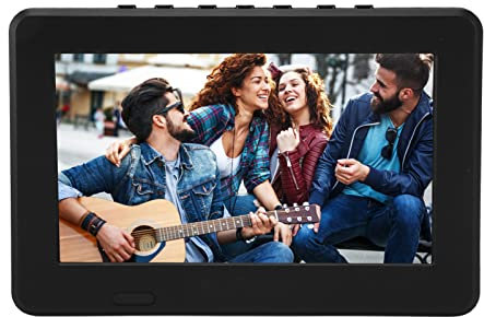 Tragbarer 7 Zoll Fernseher, TFT LED Bildschirm, Digitaler Fernseher für Auto, Wohnwagen, Camping, Wiederaufladbarer, Batteriebetriebener Fernseher, Videoplayer mit Fernbedienung,