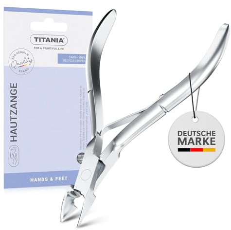 TITANIA Tronchesino per cuticole professionale • Tagliacuticole per manicure e pedicure • Rimuovi-cuticole di precisione • Tronchesina in acciaio professionale • 100% acciaio inossidabile