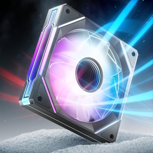 AsiaHorse - Ventola per PC RGB da 120 mm con pale reverse, 1 pezzo [Infinity Mirror] [HDB] 1800 RPM 5V3PIN ARGB e 5V3PIN PWM, durata 50.000 ore AMICI5GT Nero Reverse