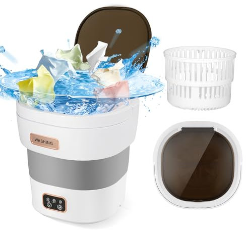 Mini-Faltwaschmaschine, 12L Tragbare Waschmaschine mit Schleuderfunktion, Blu-ray und Abflussrohr, Wäschewaschmaschine für Unterwäsche, Socken oder kleine Gegenstände