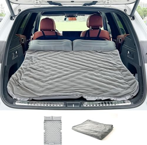 ONTYZZ Car Inflatable Bed Car Mattress SUV Air Mattress 2 Person Airbed for Travelling Camping Mat Self Inflating Sleeping Mats with Foot Pump & Cushion Inflatable Camping Bed 183 * 13 * 7CM