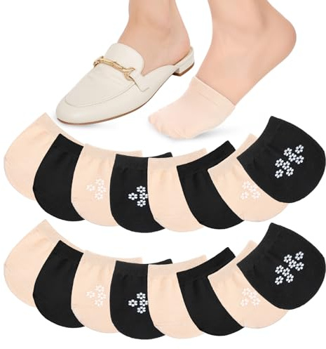 Ptwola 8 paia di calzini da donna per dita dei piedi, senza cuciture, antiscivolo, invisibili, a taglio basso, per appartamenti, tacchi a slingback