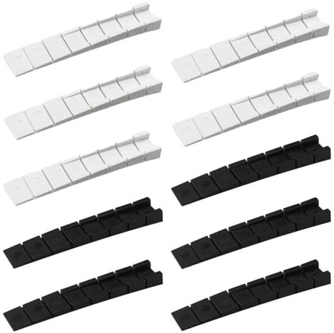 Azlanway Cunei per Mobili, 20 Nero & Bianco Cunei Livellatori per Mobili In Plastica, Con Superficie Antiscivolo E Punti Di Rottura Predeterminati, Cunei Livellanti per Tavoli, Sedie, Armadi