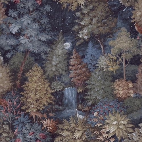Holden Botany Midnight Woods Mystical Forest Themed Bold Wallpaper Perect for Living Rooms Bedrooms Hallways Cloakrooms Wallpaper Navy Blue (14152)