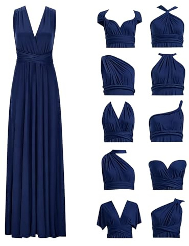 Robe Infinity avec Bandeau, Robe Demoiselle d'honneur Femme Convertible, Longue, Grande Taille, Multi-Way, Soirée,Mariage Invitée