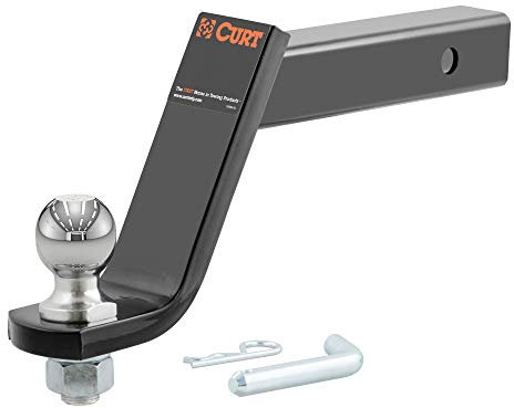 CURT 45064 Lifted Truck Trailer Hitch Mount with 2-Inch Ball & Pin, Fits 2-in Receiver, 7,500 lbs, 6-Inch Drop, Black