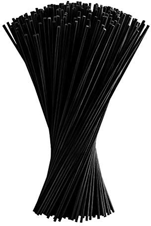 FEPITO 100 Pcs Black Reed Diffuser Sticks Wood Rattan-Reed Sticks Oil Aroma Diffuser Sticks 24cm x 3mm