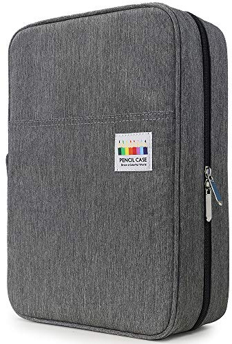 300 Slots Large Pencil Case - Big Capacity Colored Pencil Case Organizer Pen Case with Multilayer Holder for Prismacolor Colored Pencils & Gel Pen by YOUSHARES (Grey)