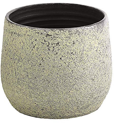 Dehner Übertopf Yves, Ø 32 cm, Höhe 25 cm, Keramik, Silber