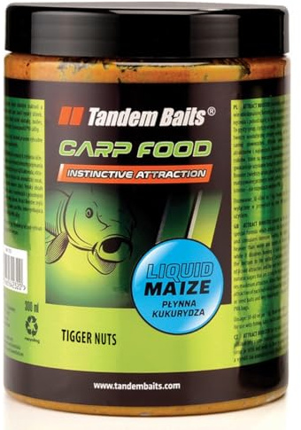 Tandem Baits Carp Food Liquid Maize Tigernüsse Erdmandel, Karpfen Angeln ohne Mühe, Köder zum Große-Fische-Angeln, Karpfenzubehör für Profis & Hobby-Angler 1000 ml