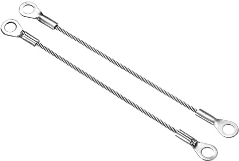 PATIKIL Rostfritt stål snodd kabel 2 mm x 10 cm, 4-pack öljetter avslutade säkerhetsvajer