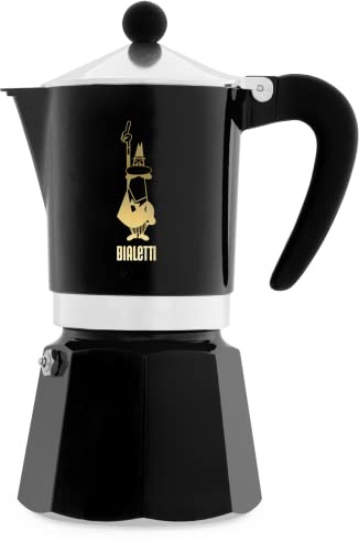 Bialetti Limited Edition Caffe Mercanti Black Oro 6 Cups - Italian Stovetop Moka Pot