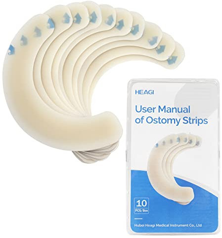 10pcs Bandes de barrière pour stomie, bandes de stomie hydrocolloïdes adhésives pour la prévention des fuites des sacs de stomie