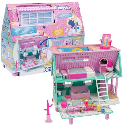 Cicciobello - Amigos Casa Trolley, Un Playset Que Se Convierta En Trolley, con Diferentes Entornos De Juego Y Muchos Accesorios, A Partir De 3 Años De Edad, Giochi Preziosi, Multicolor, Amc12000