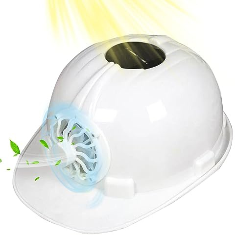 JINGAN Elmetti industriali - Cappucci rigidi Traspiranti ventilati con Ventola Solare - Caschi da Lavoro per Raffreddamento della Protezione Solare, caschi da Lavoro ventilati Leggeri per lavori di