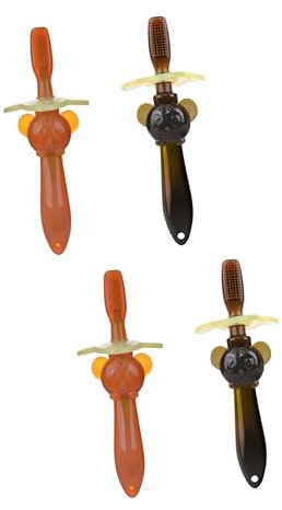 GLEAVI 4 Stück Zahnaufhellungsbürsten Baby Aus Silikon Babyzahnbürste Silikon Sicherheitszahnbürste Für Babys Babyzahnbürste Mit Weichen Borsten Paar Mundbürste Gebiss Tragbar Kleinkind