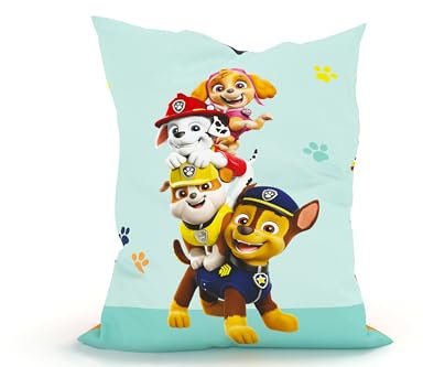 Green Bean Kinder Sitzsack Paw Patrol 100x135cm mit 270 Liter hochwertiger EPS Perlen Füllung und waschbarem Motiv Wechsel-Bezug aus 100% Baumwoll - Riesensitzsack Bean Bag Sitzkissen Bodenkissen