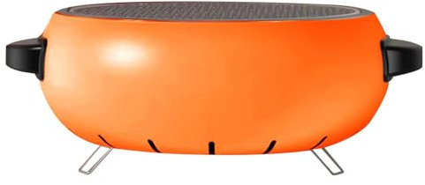 Tuxxjzm Barbecue a carbonella per interni, da tavolo, a carbonella | Tabletop Smoker Grill Rotondo a carbonella | forno affumicatore BBQ in acciaio inox, stile coreano per picnic, feste in casa,