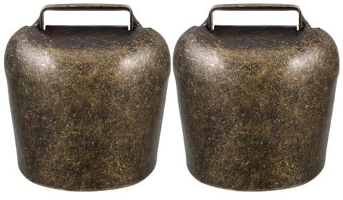 Milisten 2 Piezas Campana De Bricolaje Colgando Cencerros Campanas De Ovejas a Distancia Timbre De La Puerta Campanas De Vaca Grandes Campana De Bronce De La Granja Campana De Feng Shui