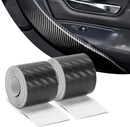 SNSYGN Lot de 2 films de protection de peinture en carbone pour voiture, 5 cm x 10 m, film de protection autocollant universel pour bricolage, film de protection de peinture de voiture, moto, vélos