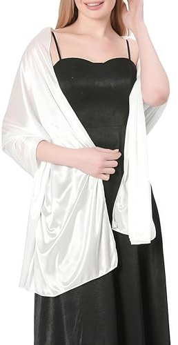 Stola da donna in Poliestere elegante leggera morbida grandi dimensioni per abito Scialle Donna In Raso Poliestere Silky Sciarpa Tinta Unita Wrap Stola Per Sposa Damigella Cerimonia