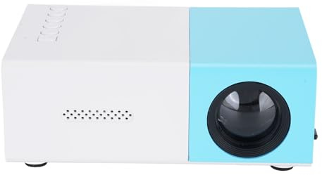 HELEVIA Liten Projektor, 1080P Full HD Bärbar LED-projektor med Inbyggd Högtalare för Hemmabio Utomhusfilm, Kompatibel med TV Stick Laptop Smartphone