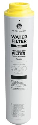 GE Under Sink Water Filter Replacement, Reduces Sediment, Rust & Other Impurities from Water, Easy Install, Fits GXRLQK Filtration System, Replace Every 6 Months, FQK1K