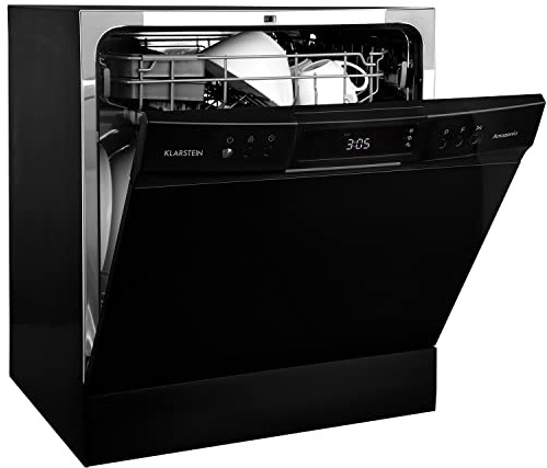 Klarstein Amazonia - Lavavajillas, Máquina lavaplatos, 8 programas: intensivo, normal, ECO, vidrio,