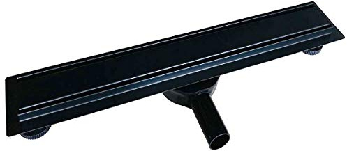 Edelstahl-Duschrinne FlexGTB02 in Schwarz inkl. Ablaufblende mit Teflon-Beschichtung, Länge Duschrinne:700mm