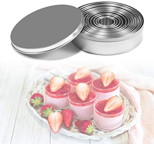 Emporte-pièces Ronds Acier Inoxydable, Set 12 Pièces, Moules Pâtisserie pour Cuisine Pro et Domestique