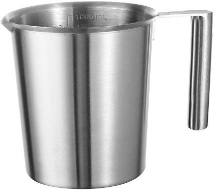 Pichet à Lait en Acier Inoxydable 1000ml Pichet Inox Pot à mousse de Lait Pichet à Café Tasse à mesurer avec marquages de Interne