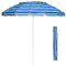 GIANTEX 243 cm Sonnenschirm, Strandschirm mit Verankerung, stabiler Gartenschirm Terrassenschirm, Marktschirm mit Schutzhülle, Schirm rund Sonnenschutz UV50+ (Blaue Streifen)