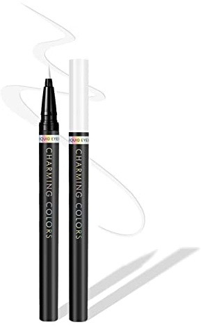 Music Flower Flüssiger Eyeliner, Wasserfester und Wischfester Flüssiger Eyeliner-Stift, Mehrere Farboptionen, Flexibler Stift für Einfache Kontrolle, Weiß