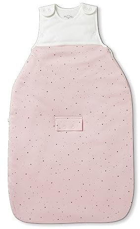 MORI Sleeping Bag Stardust 2.5 TOG Organic Cotton Two-Way Zip Swaddle Blanket Lightweight Breathable for Toddlers Durable Comfortable Fitted Neck Design Ideal for Sleep One Size
