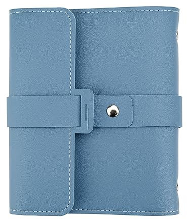 Hileyu Ohrring Aufbewahrung - Schmuck Reiseetui aus PU Leder, Ein Kleines Buch zur Sicheren Aufbewahrung Ihrer Ohrringe (Blau)